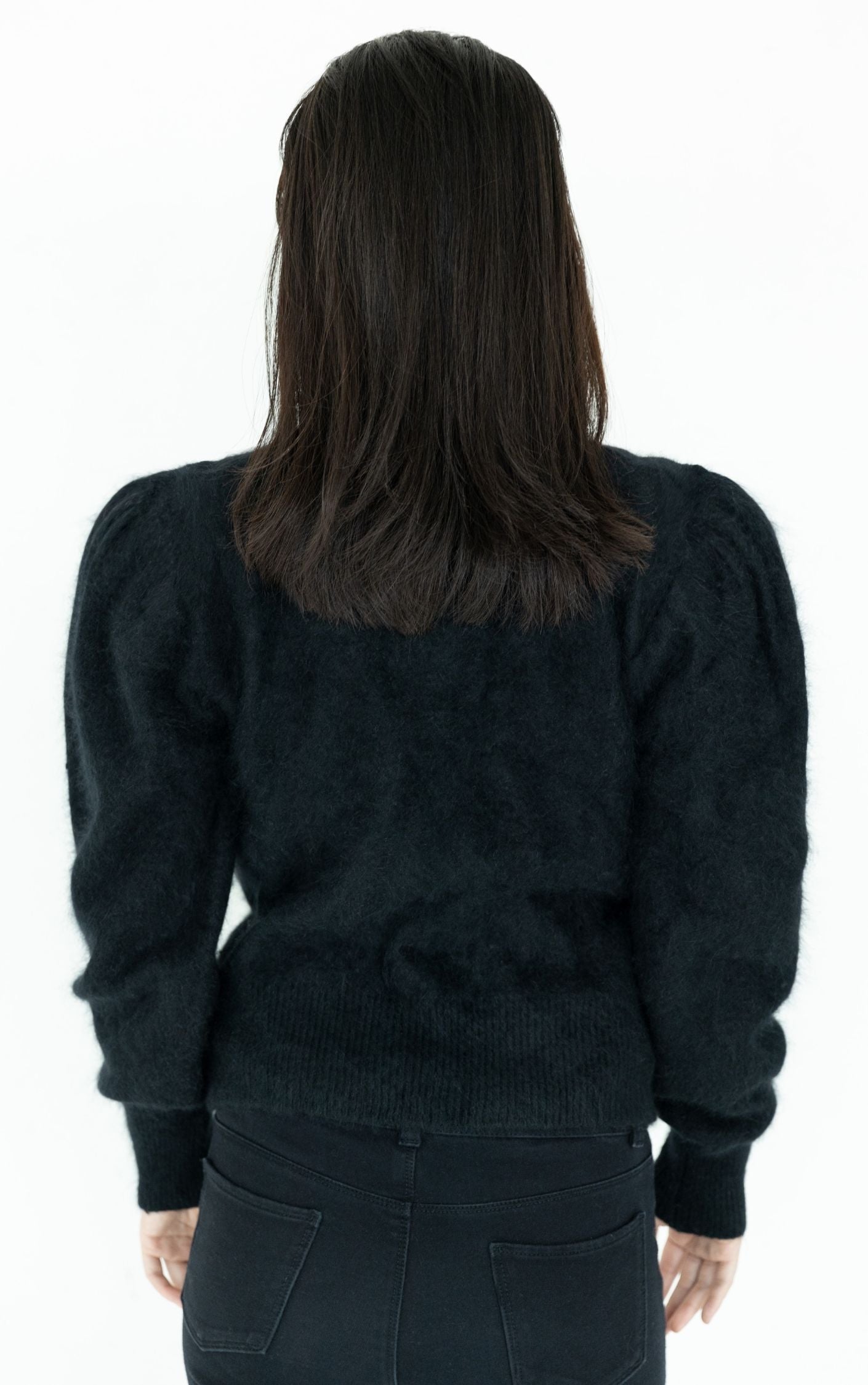 VINTAGE Black Angora Mohair Cardigan RESELLUM
