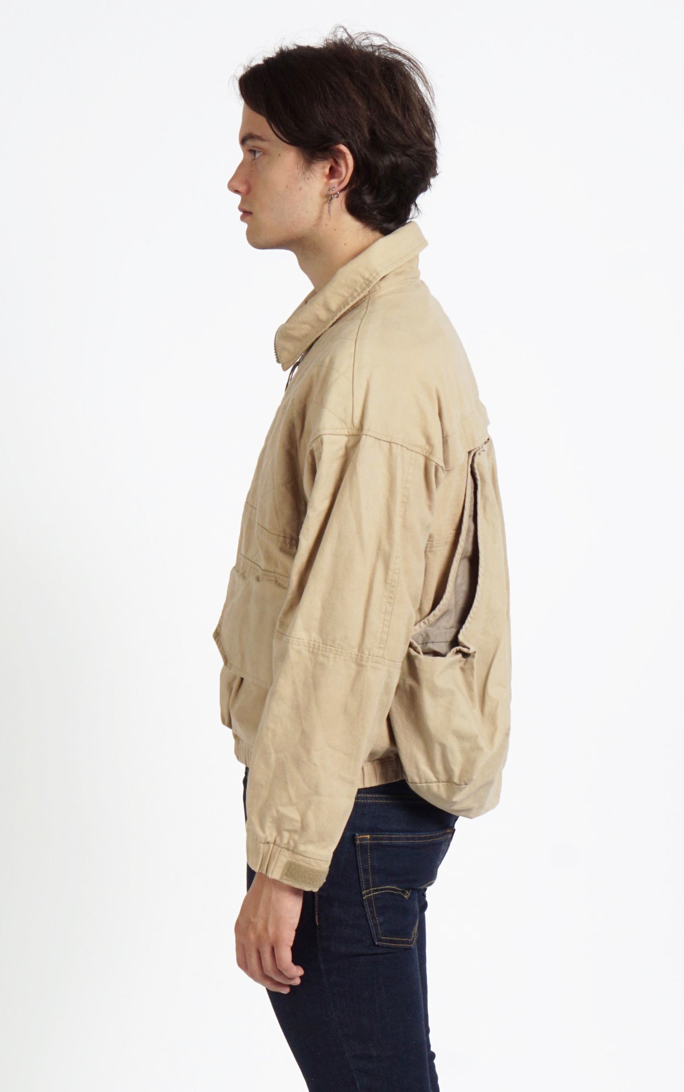 VINTAGE Columbia Beige Cargo Baggy Zip Up Jacket