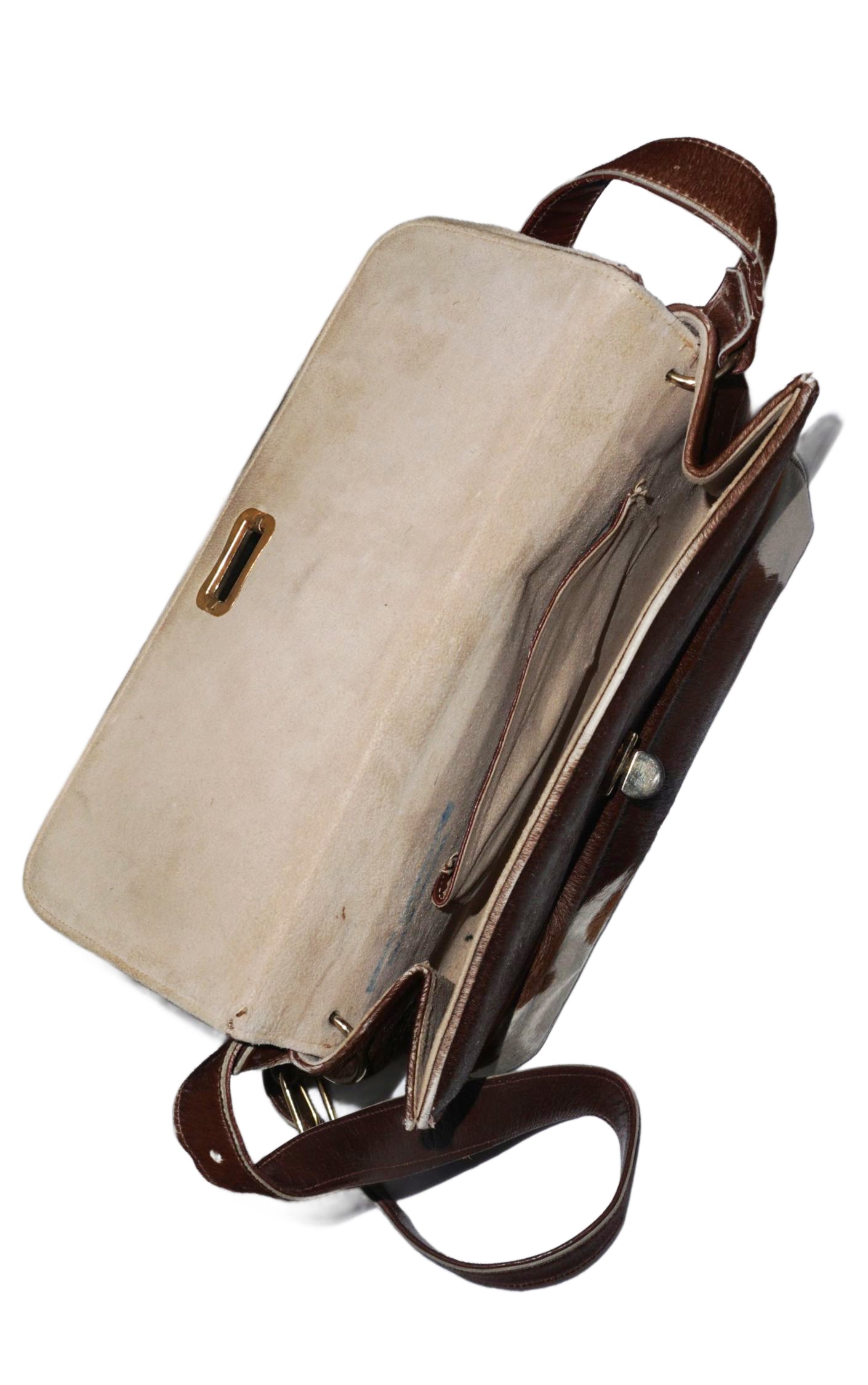 VINTAGE Cowhide Fur Leather Shoulder Purse Bag resellum