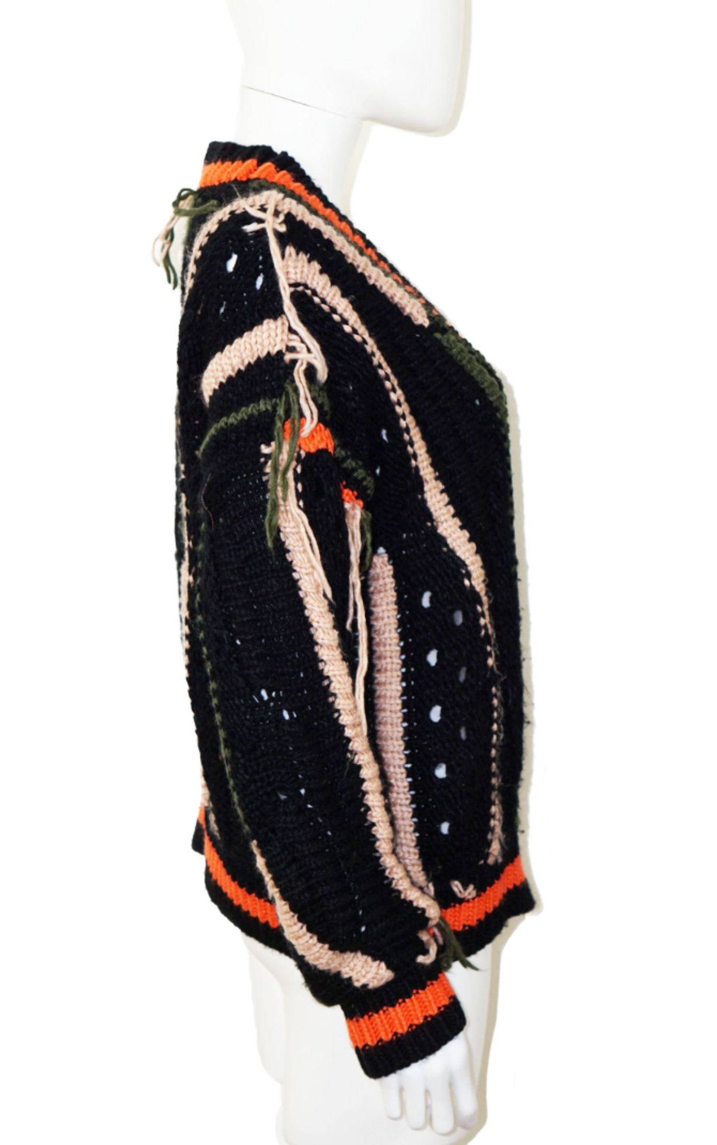 VINTAGE Distressed Crochet Holed Grunge Cardigan resellum