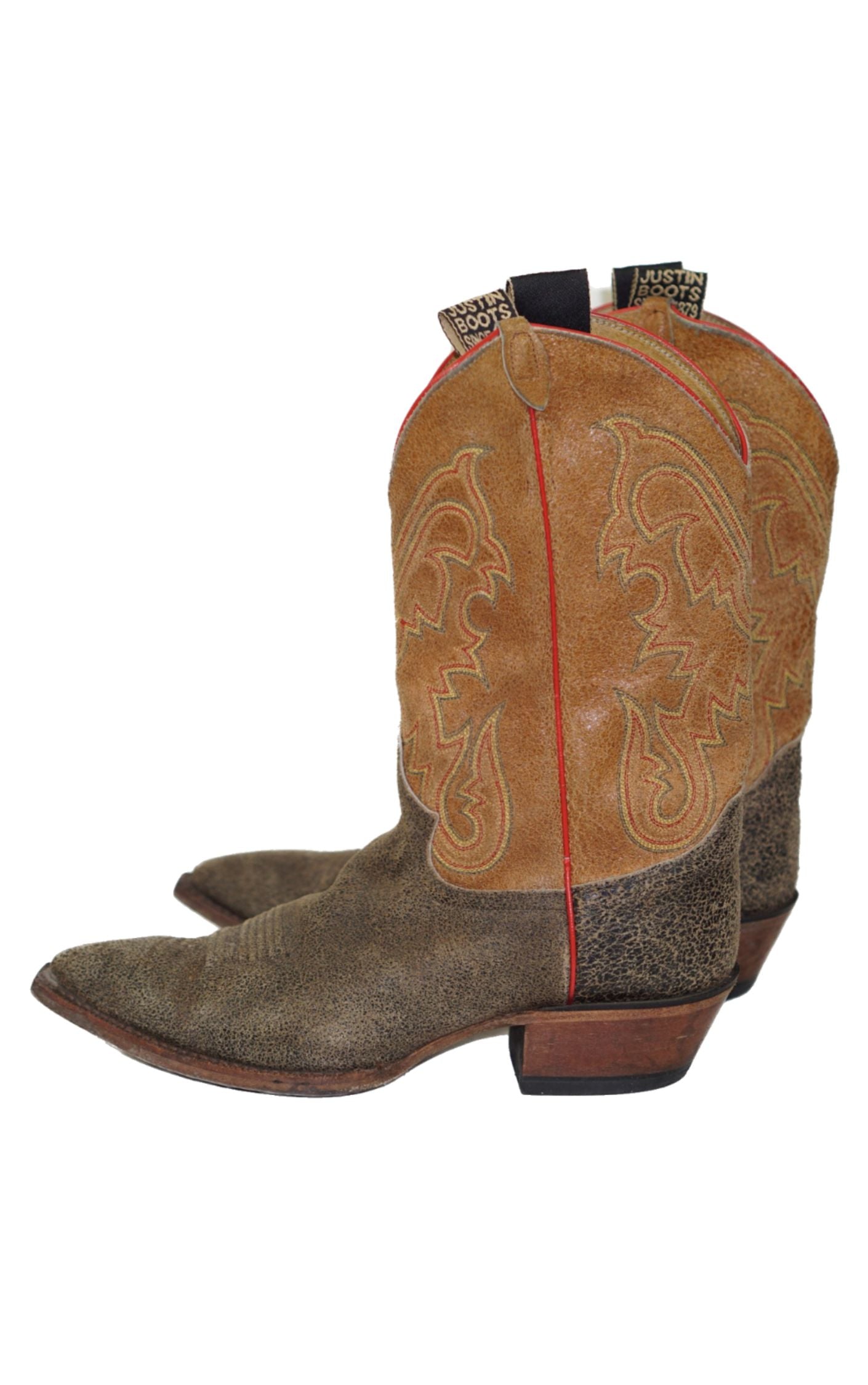 VINTAGE Faded Leather Western Cowboy Boots resellum