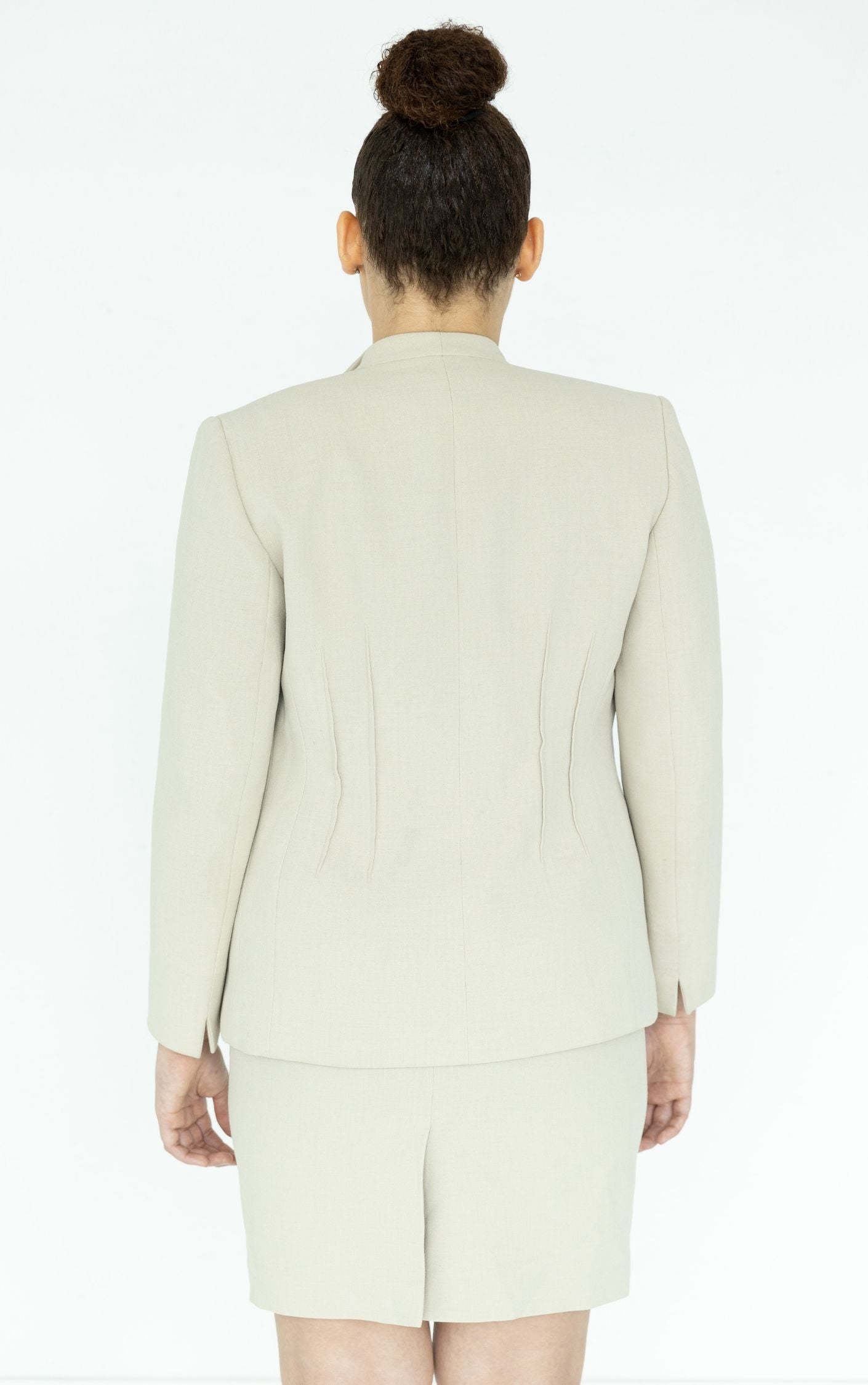 VINTAGE Gray Minimalistic Skirt Set Suit