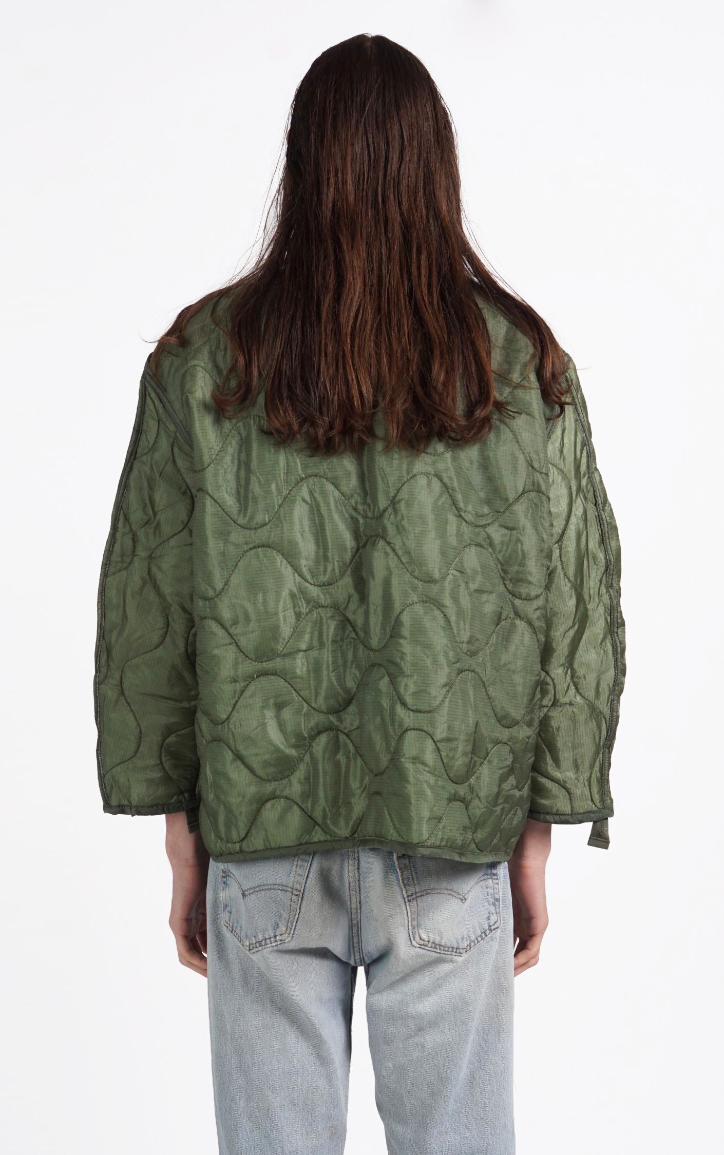 VINTAGE Khaki Military Button Down Quilted Field Jacket resellum