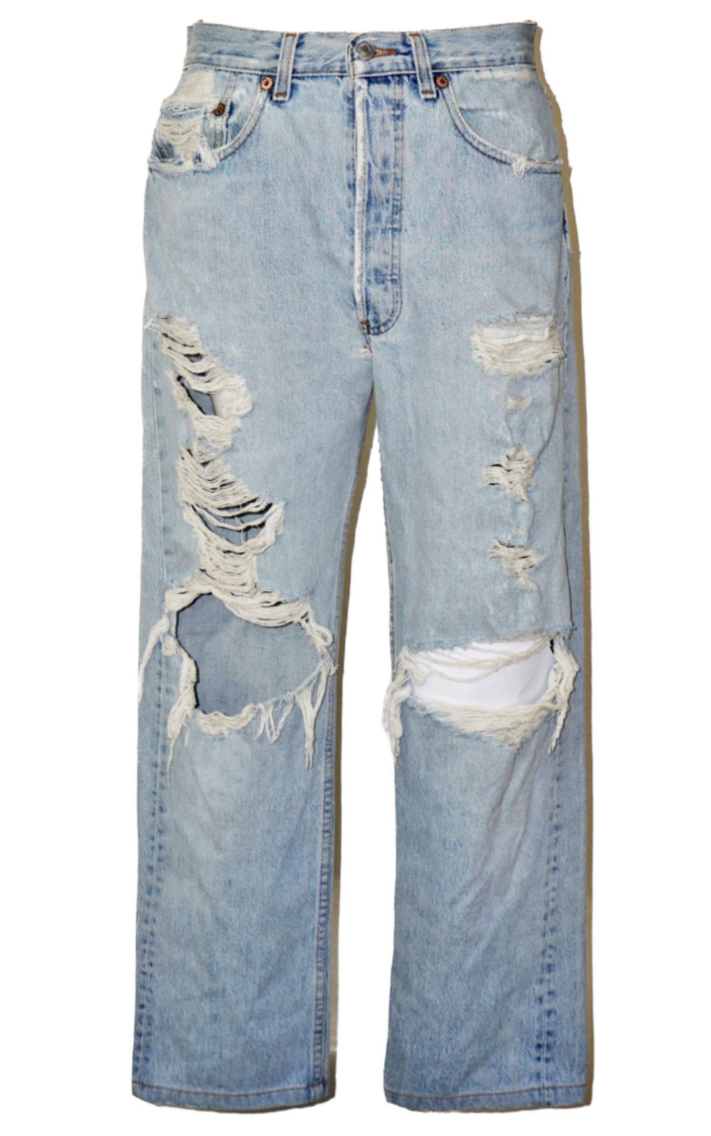 VINTAGE LEVI’S 501 80s USA Distressed Straight Jeans W 30'' resellum