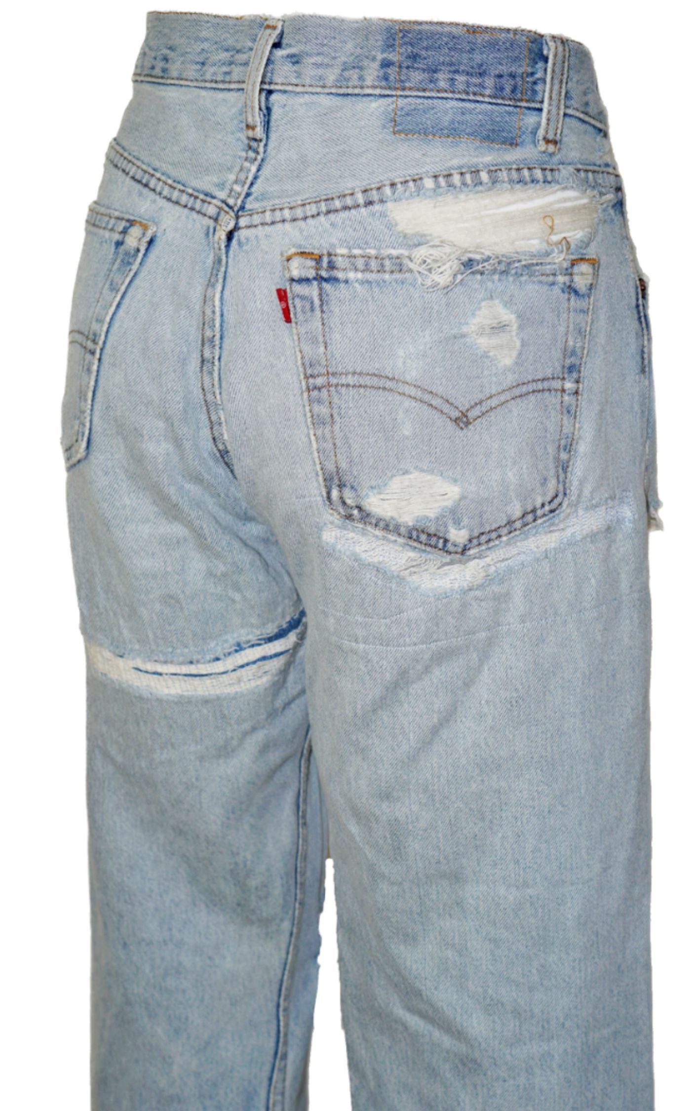 VINTAGE LEVI’S 501 80s USA Distressed Straight Jeans W 30'' resellum