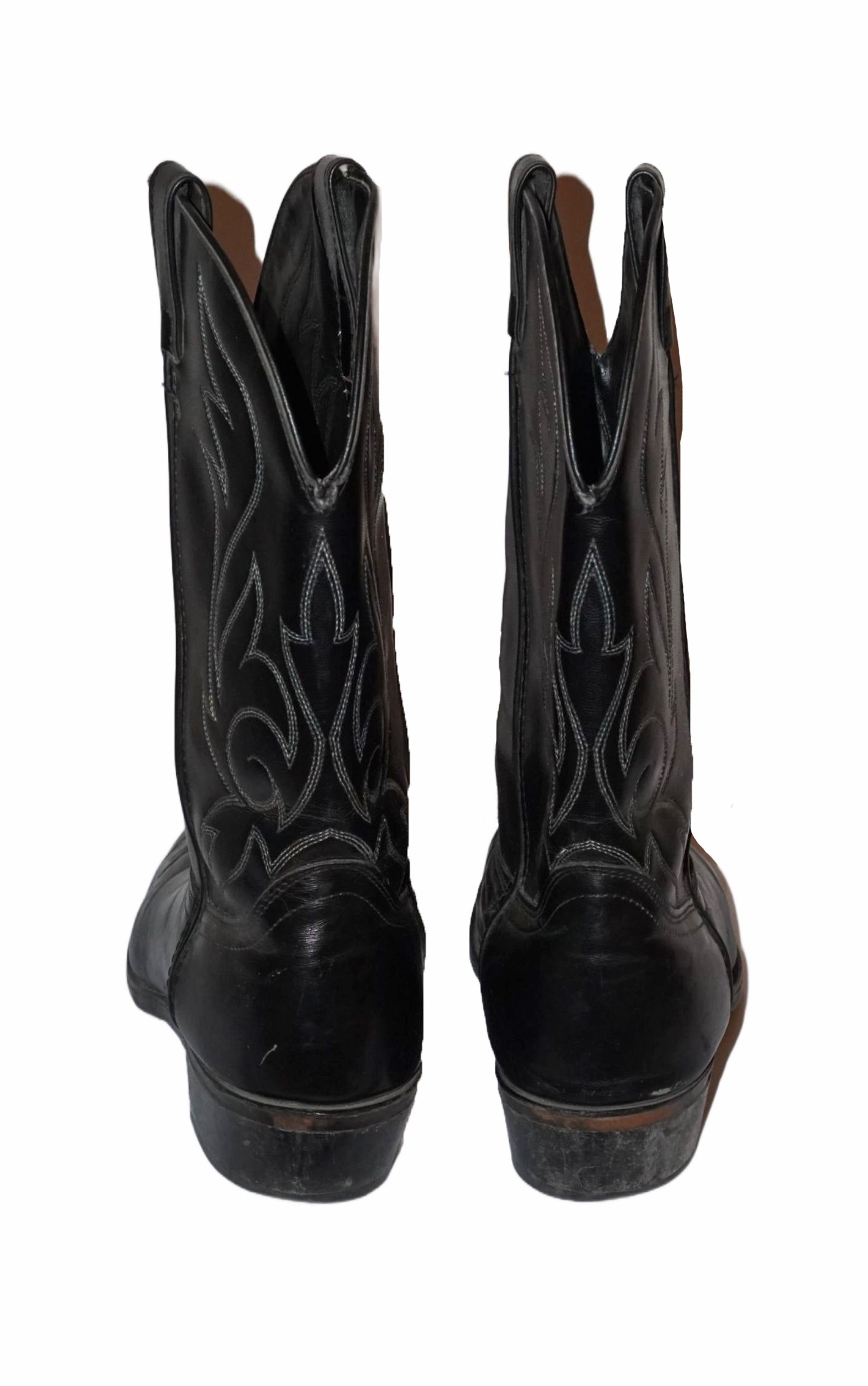 VINTAGE Laredo Black Leather Men's Western Cowboy Boots