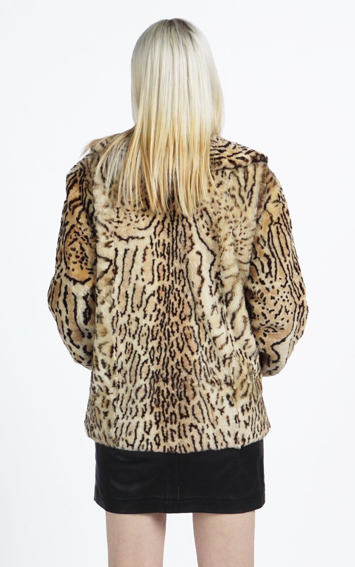 VINTAGE Leopard Cheetah Real Fur Boho Indie Jacket resellum