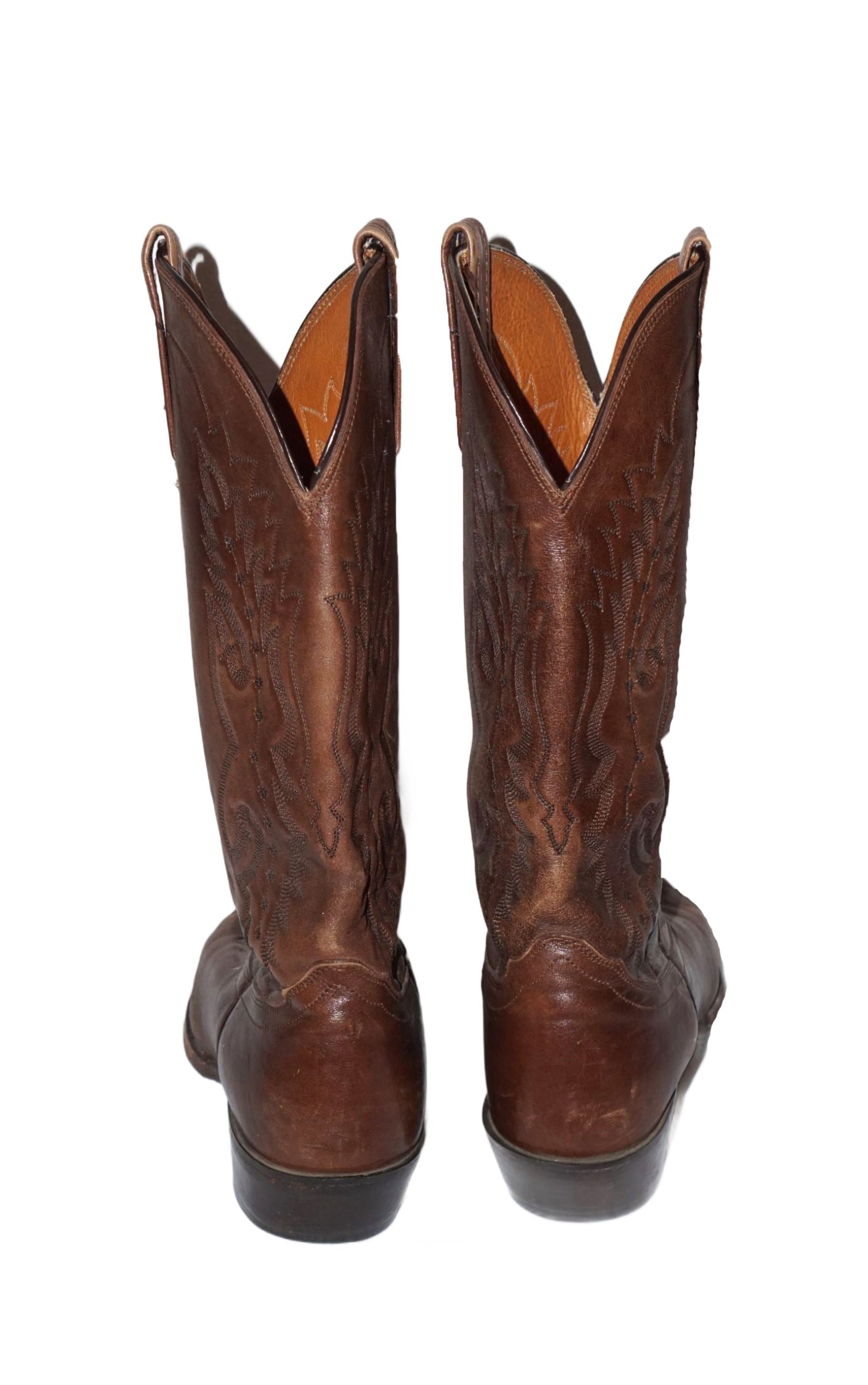 VINTAGE Nocona Brown Leather Western Cowboy Boots resellum