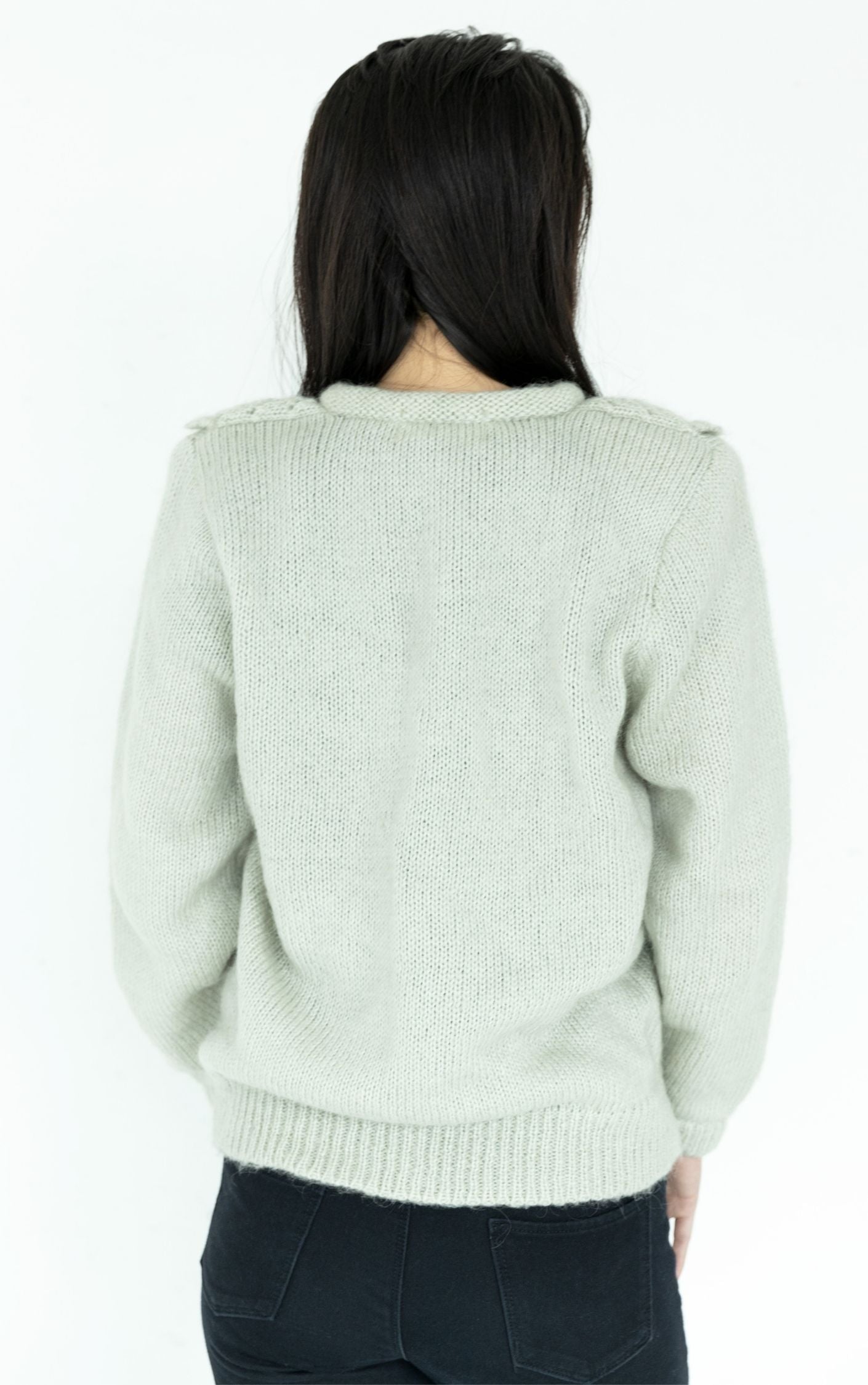 VINTAGE Peter Pen Crochet Collar Pastel Knit Angora Sweater RESELLUM