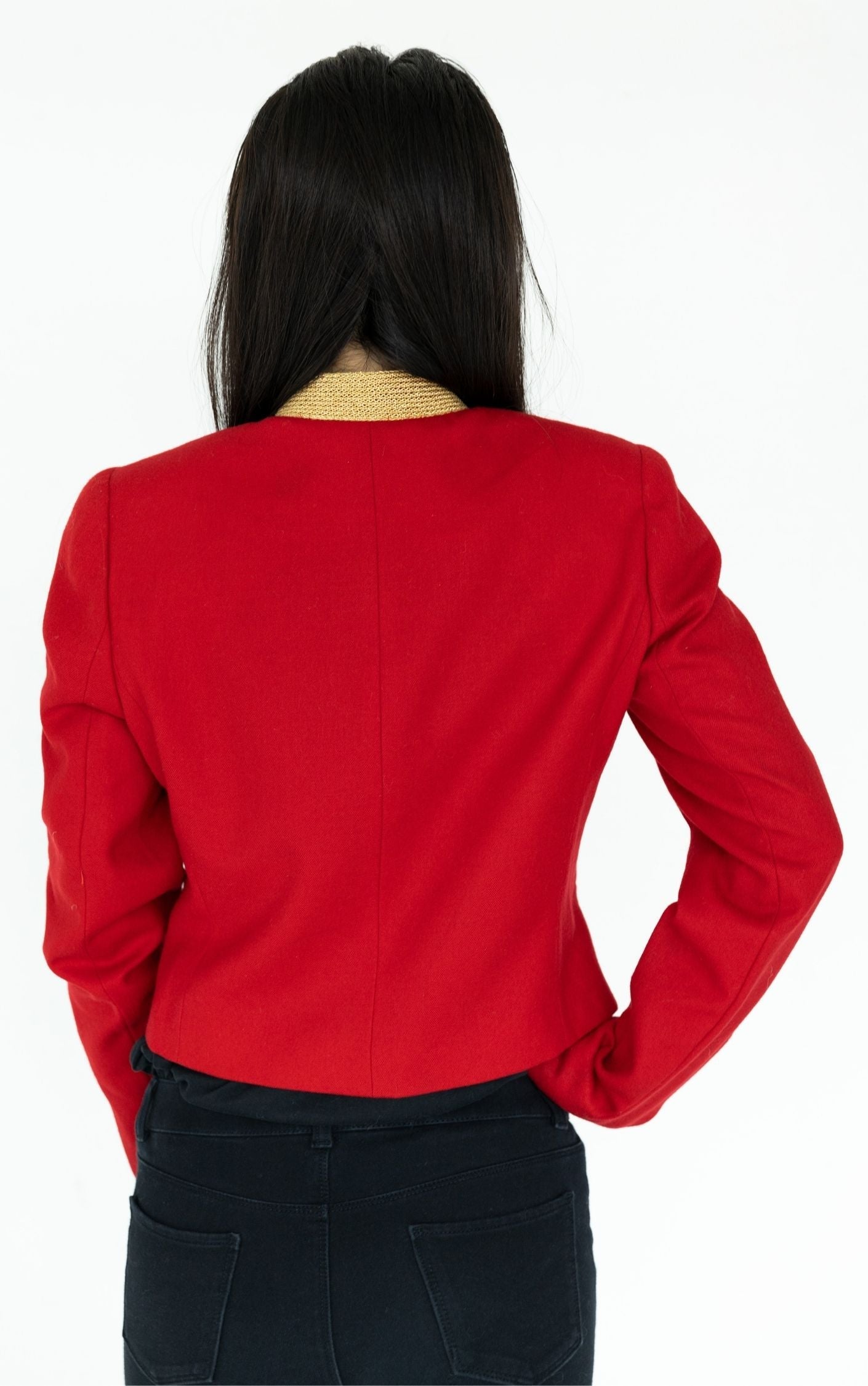 VINTAGE Red Wool Military Buttoned Glam Rock Jacket RESELLUM