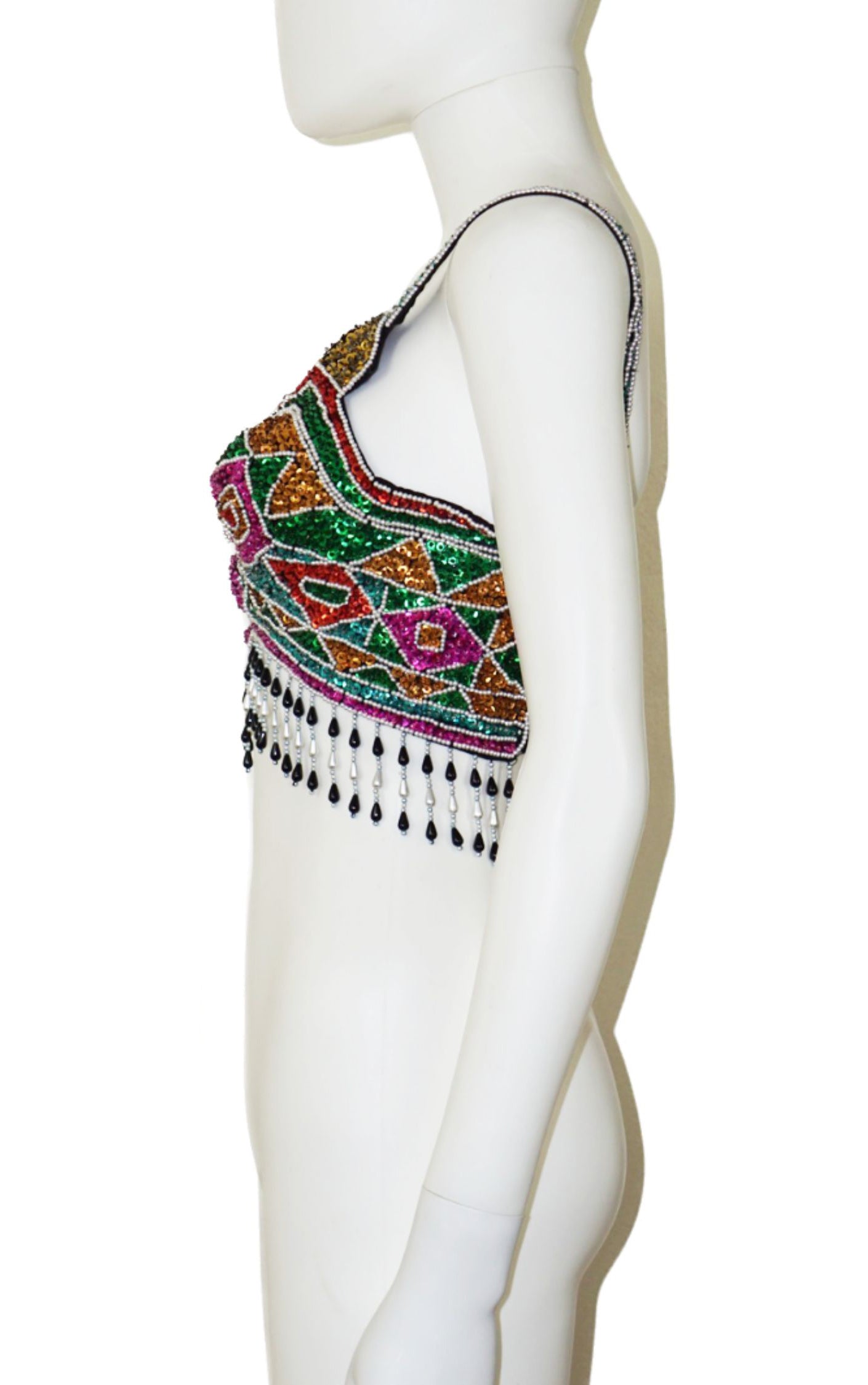 VINTAGE Sequin Beaded Sparkling Bustier Top resellum