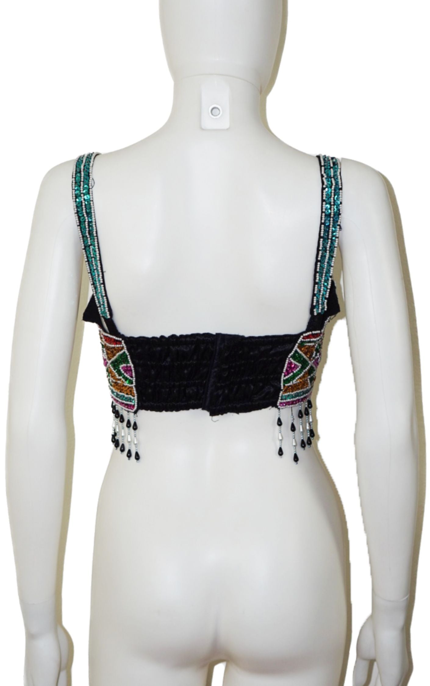 VINTAGE Sequin Beaded Sparkling Bustier Top resellum