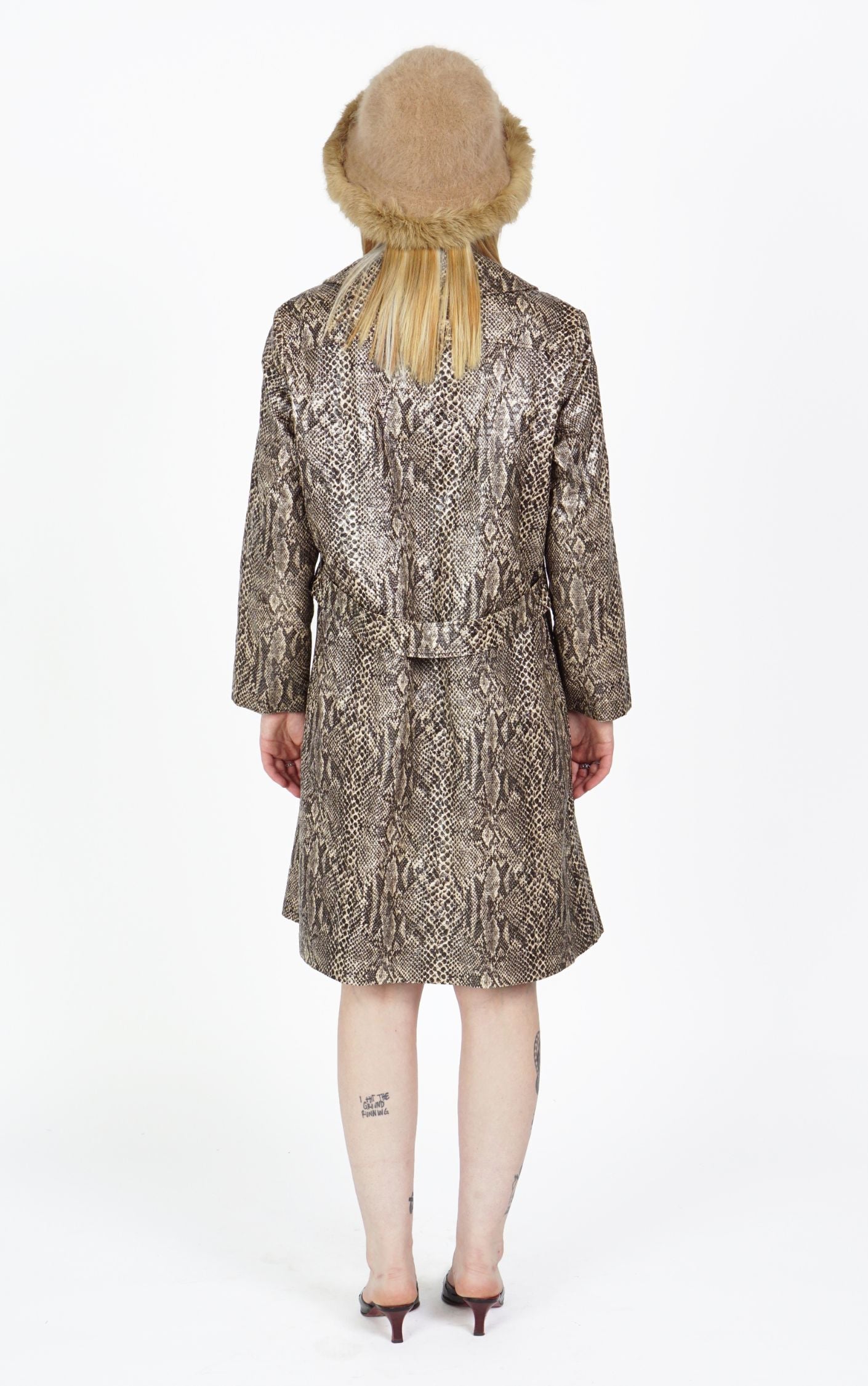 VINTAGE Snakeskin Animalistic Real Leather Jacket Coat resellum