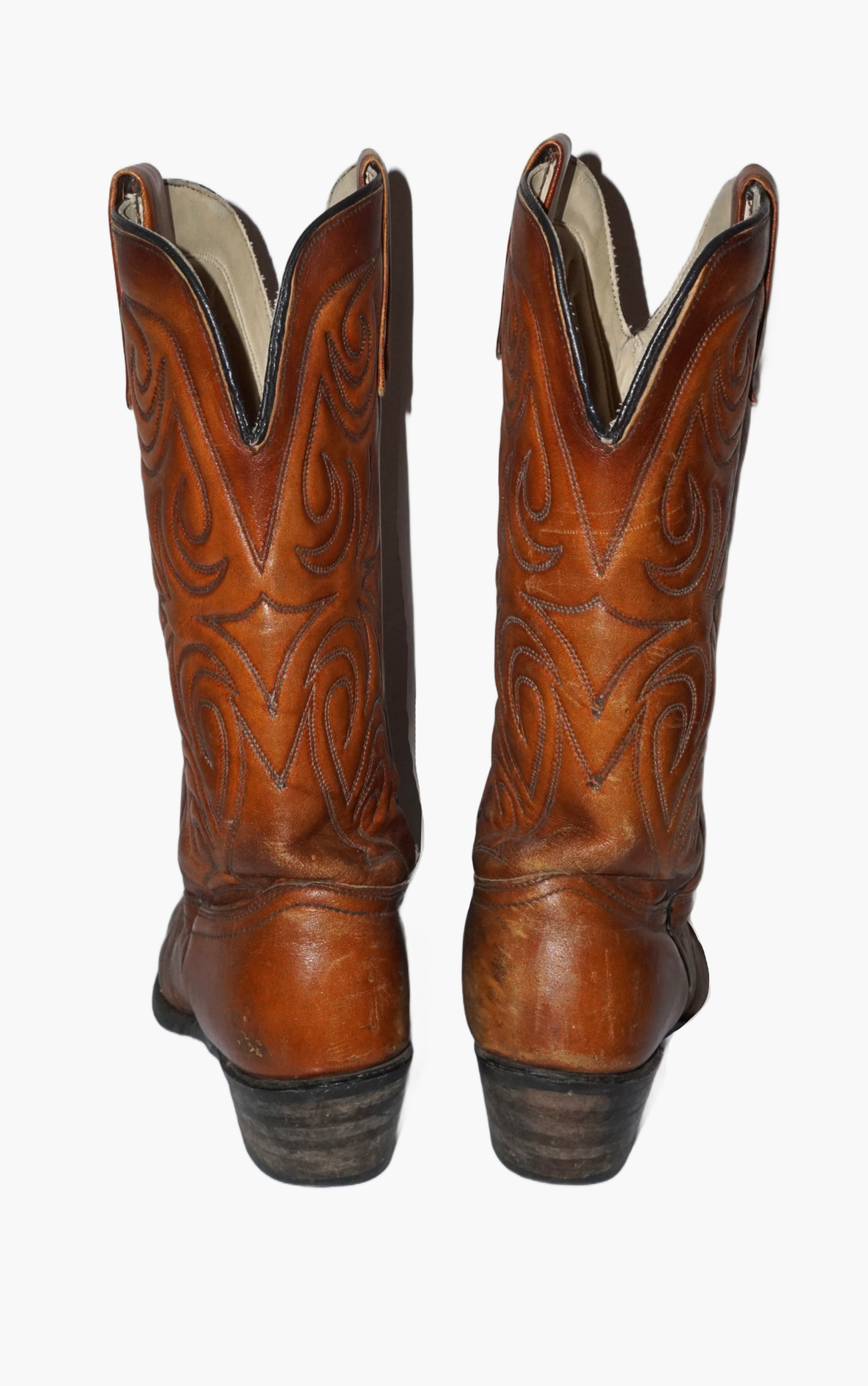 VINTAGE Texas Brown Leather Western Cowboy Boots US 9