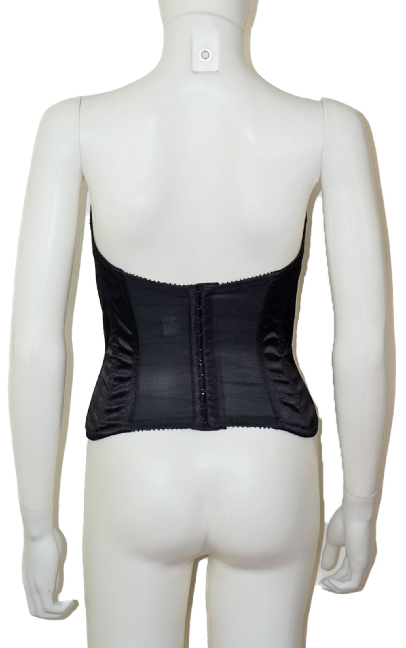 VINTAGE Trashy Black Satin Bustier Corset resellum