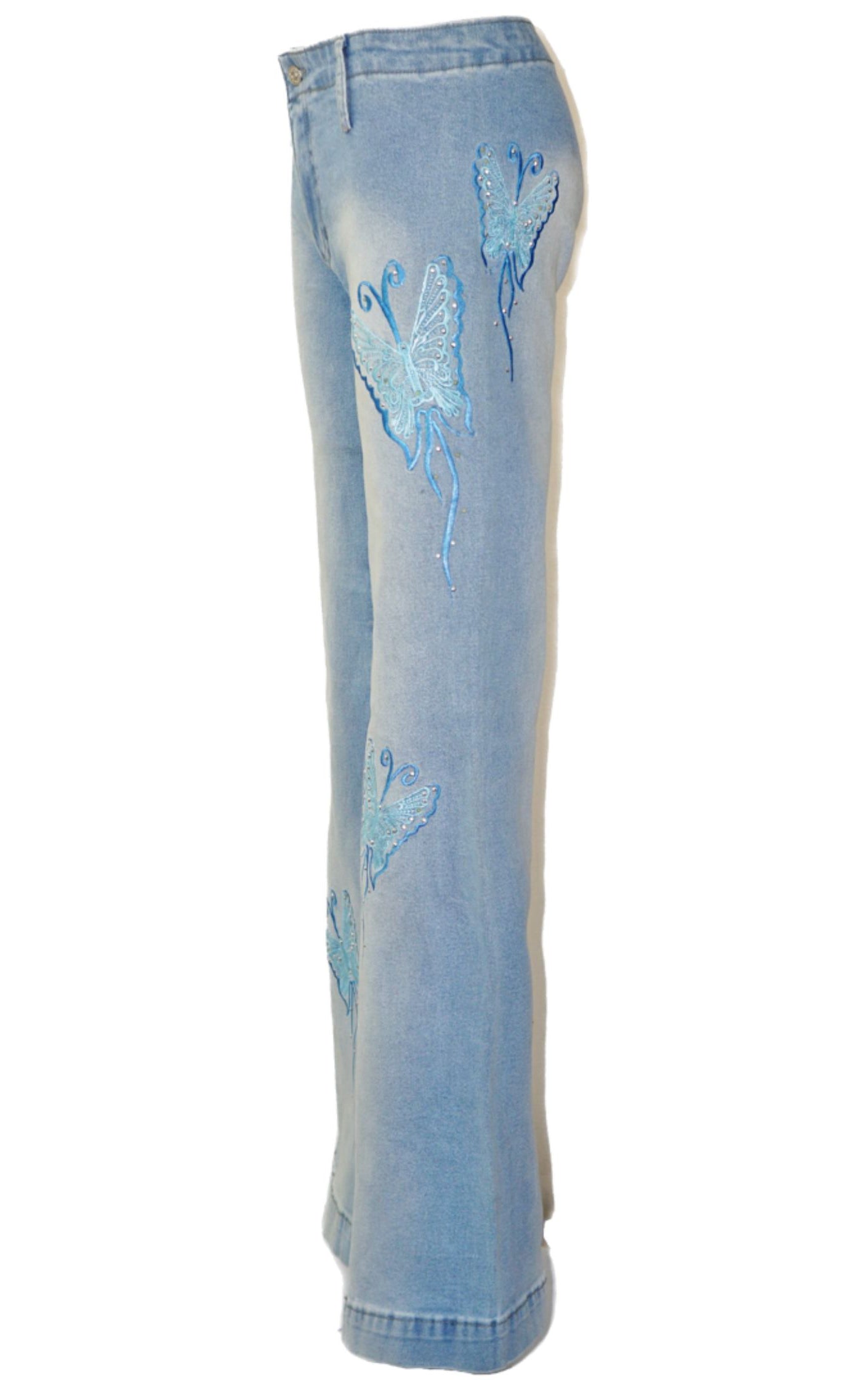 VINTAGE Y2K Butterfly Bootcut Flared Jeans resellum