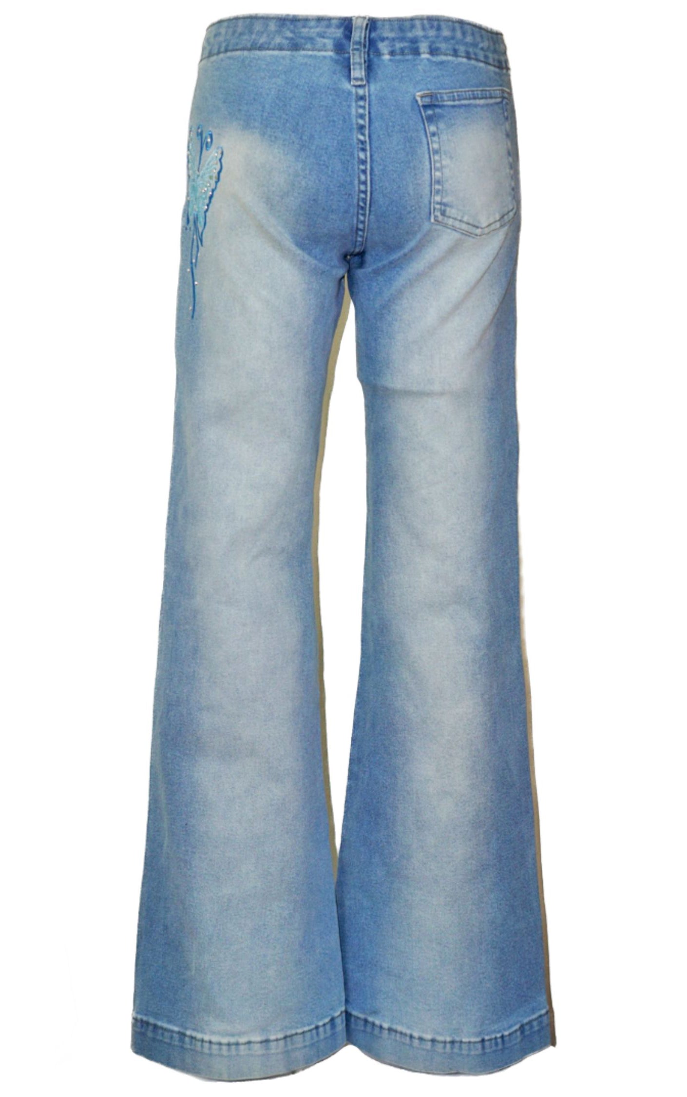 VINTAGE Y2K Butterfly Bootcut Flared Jeans resellum