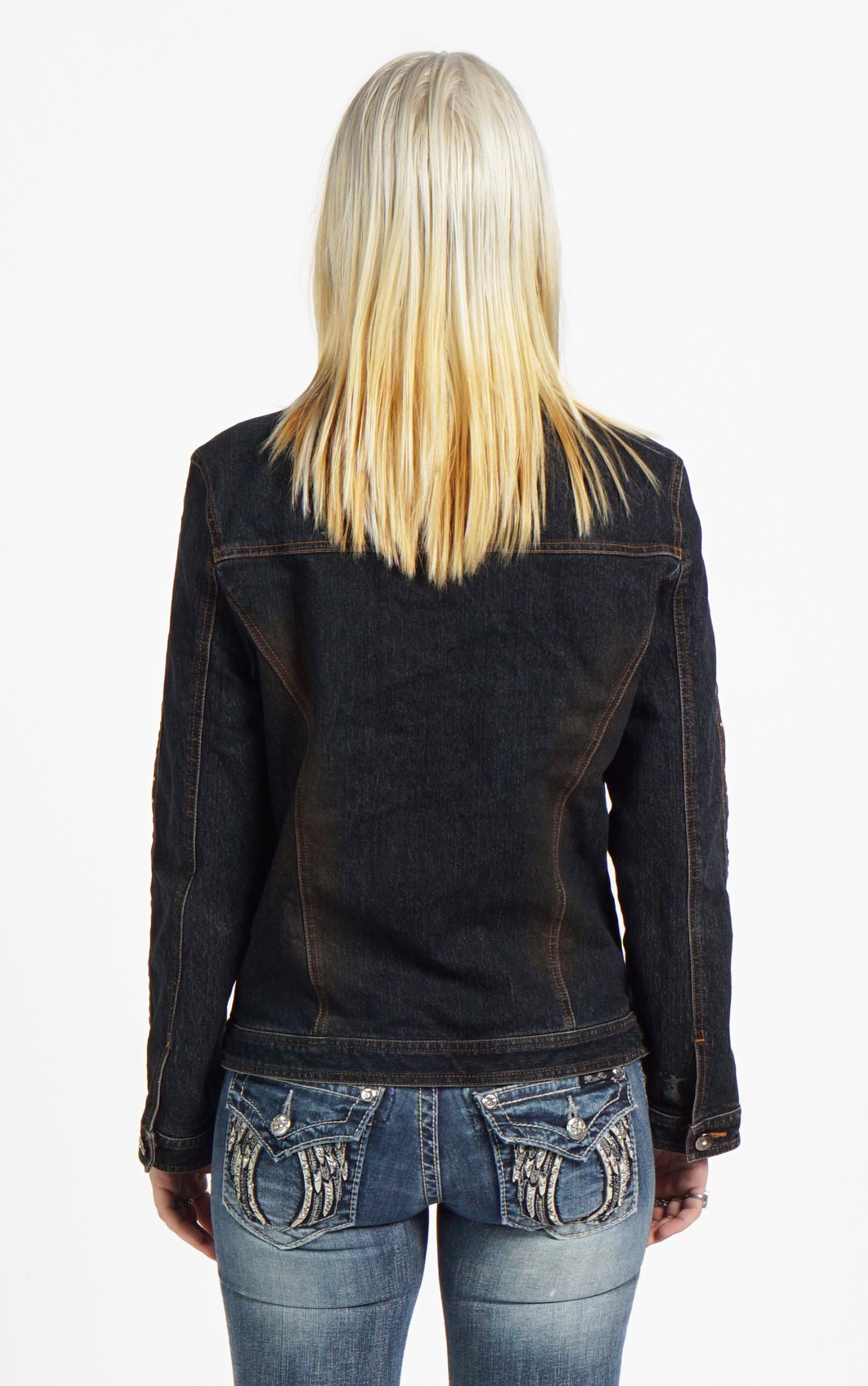 VINTAGE Y2K Rhinestones Embellished Denim Jacket resellum