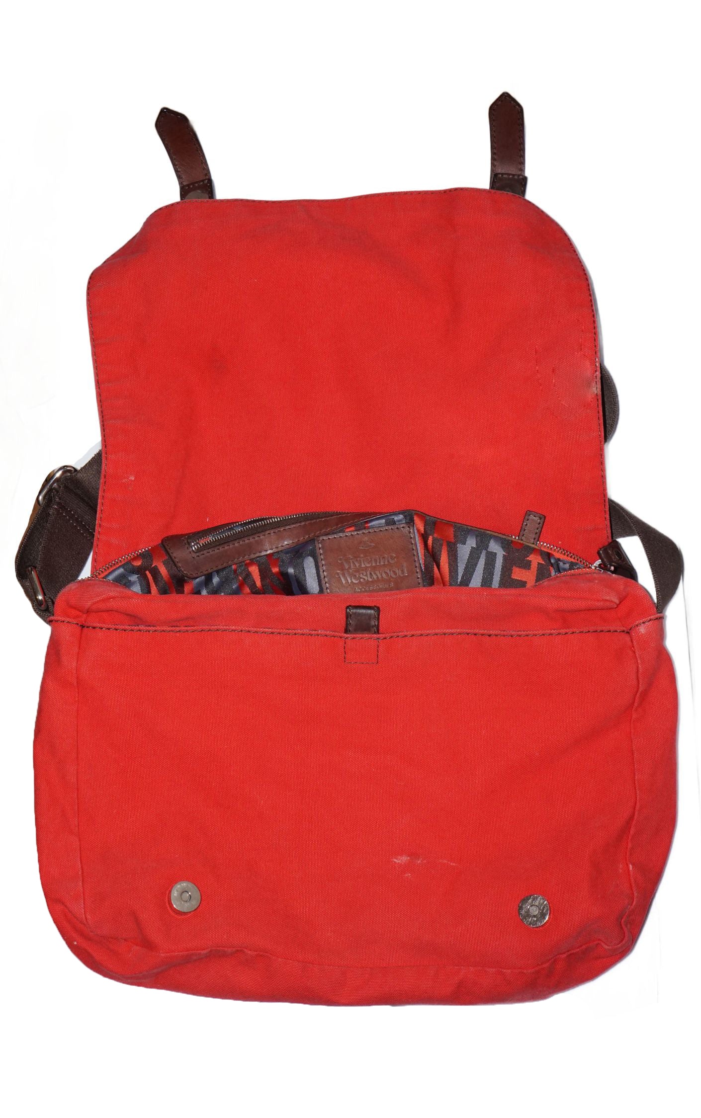 VIVIENNE WESTWOOD Logo Red Crossbody Messenger Bag resellum
