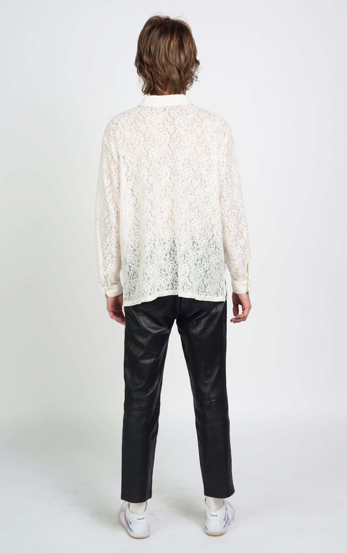 Victorian Style Y2K White Floral Lace Sheer Button Down Blouse resellum