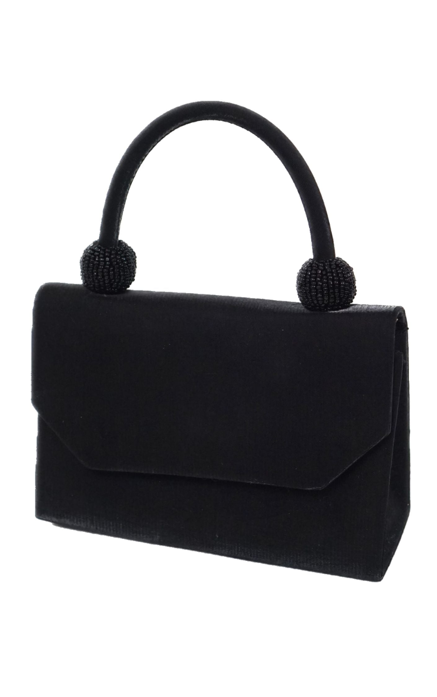 Vintage Style Black Mini Handle Satchel Bag resellum