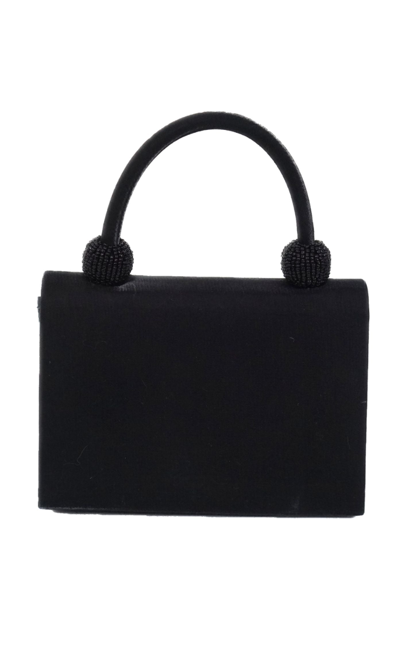 Vintage Style Black Mini Handle Satchel Bag resellum