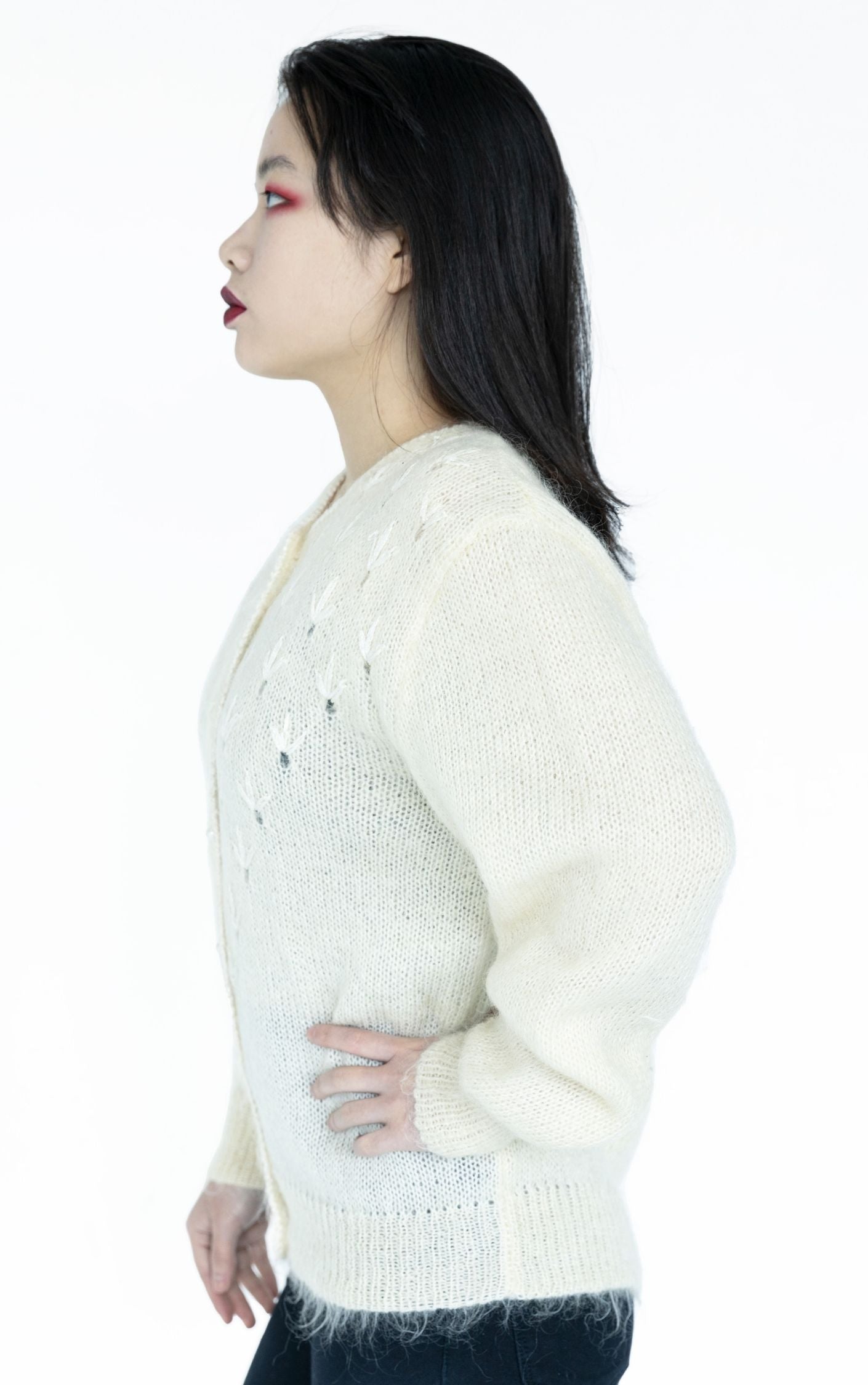 Vintage Angora Mohair Shaggy Buttoned Cardigan RESELLUM