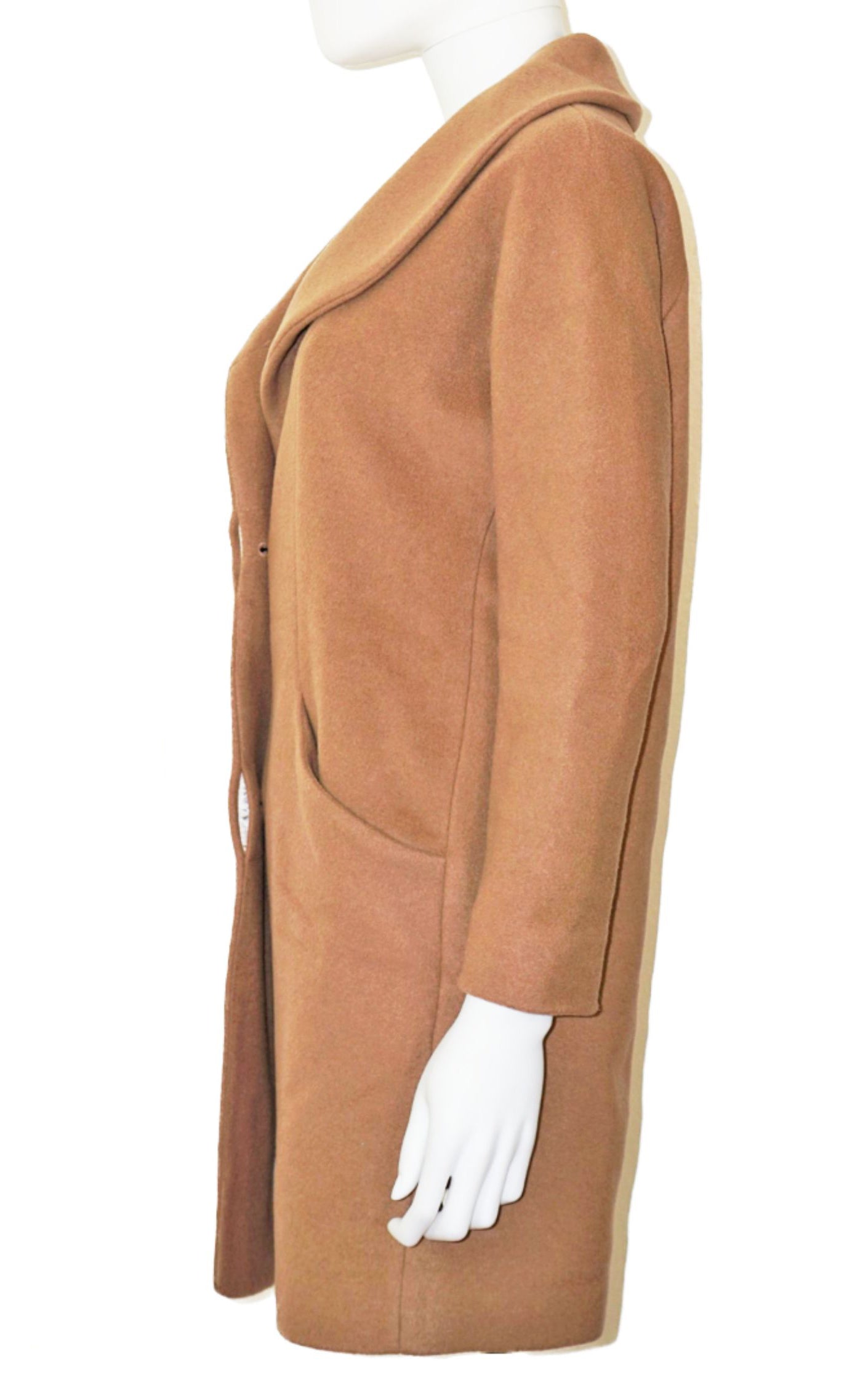 WILFRED Aritzia Camel Wool Collared Buttoned Coat resellum