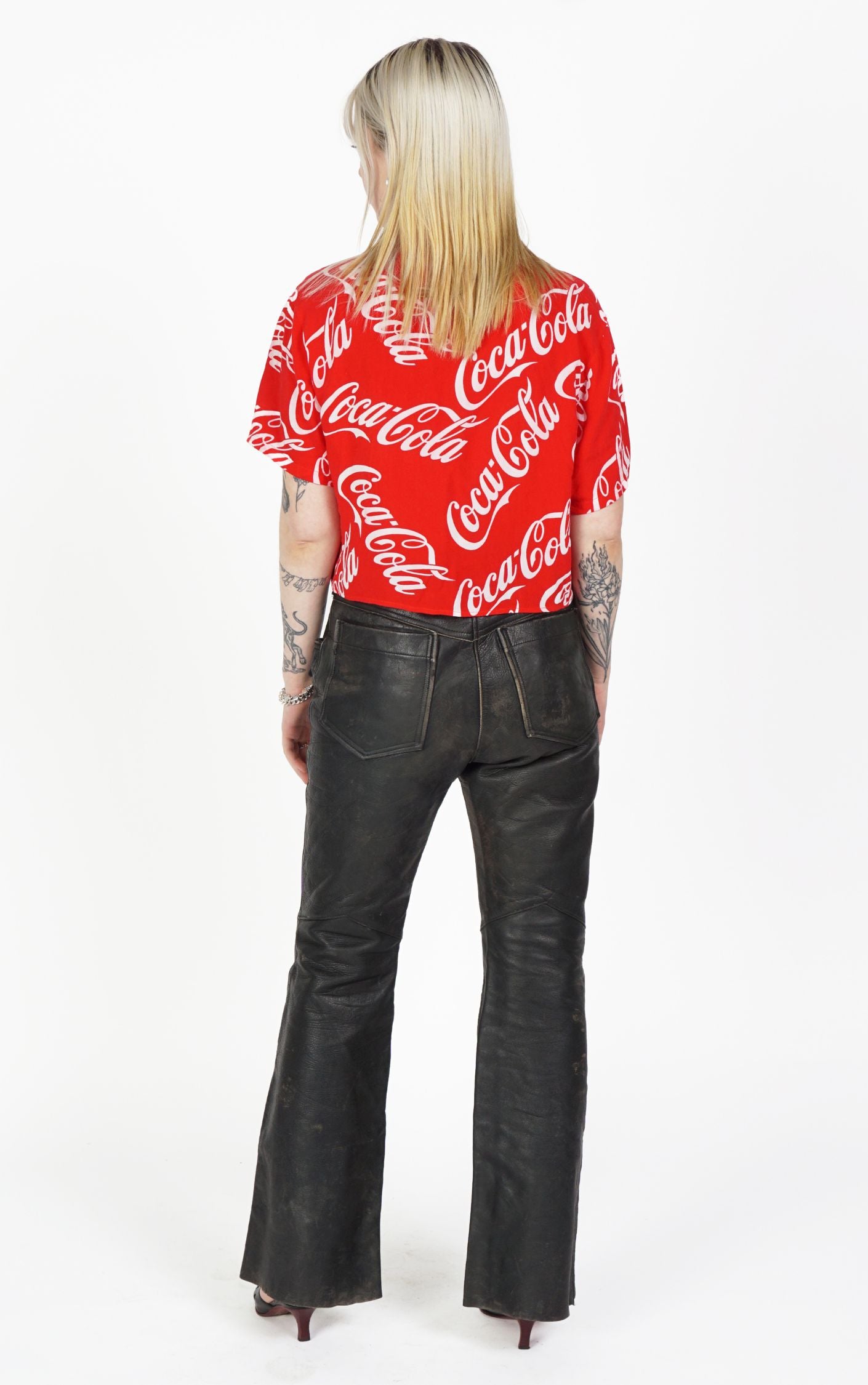 Y2K Coca Cola Logo Red Button Down Shirt resellum