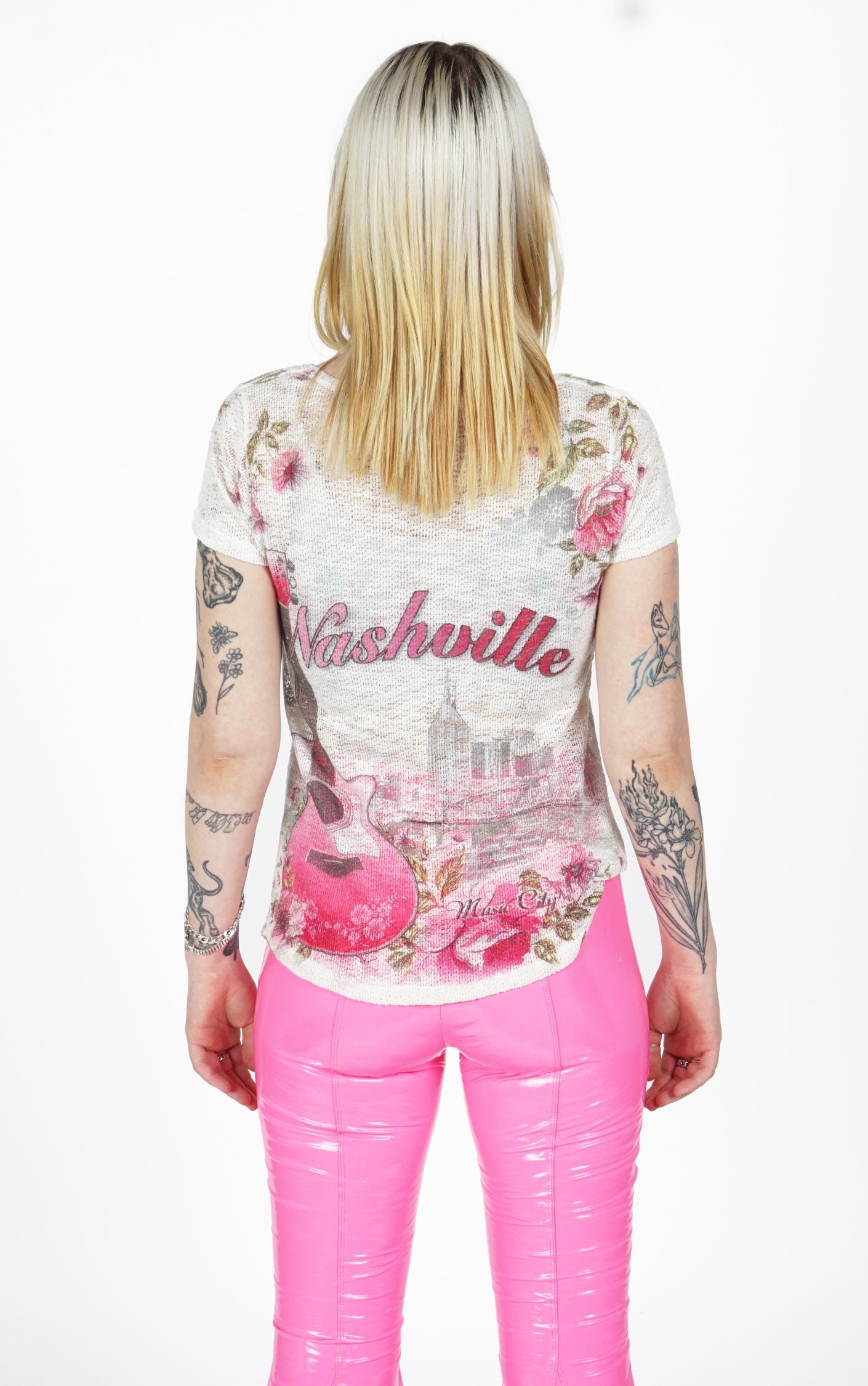 Y2K Nashville Rhinestones Guitar Cute Country Music Top resellum