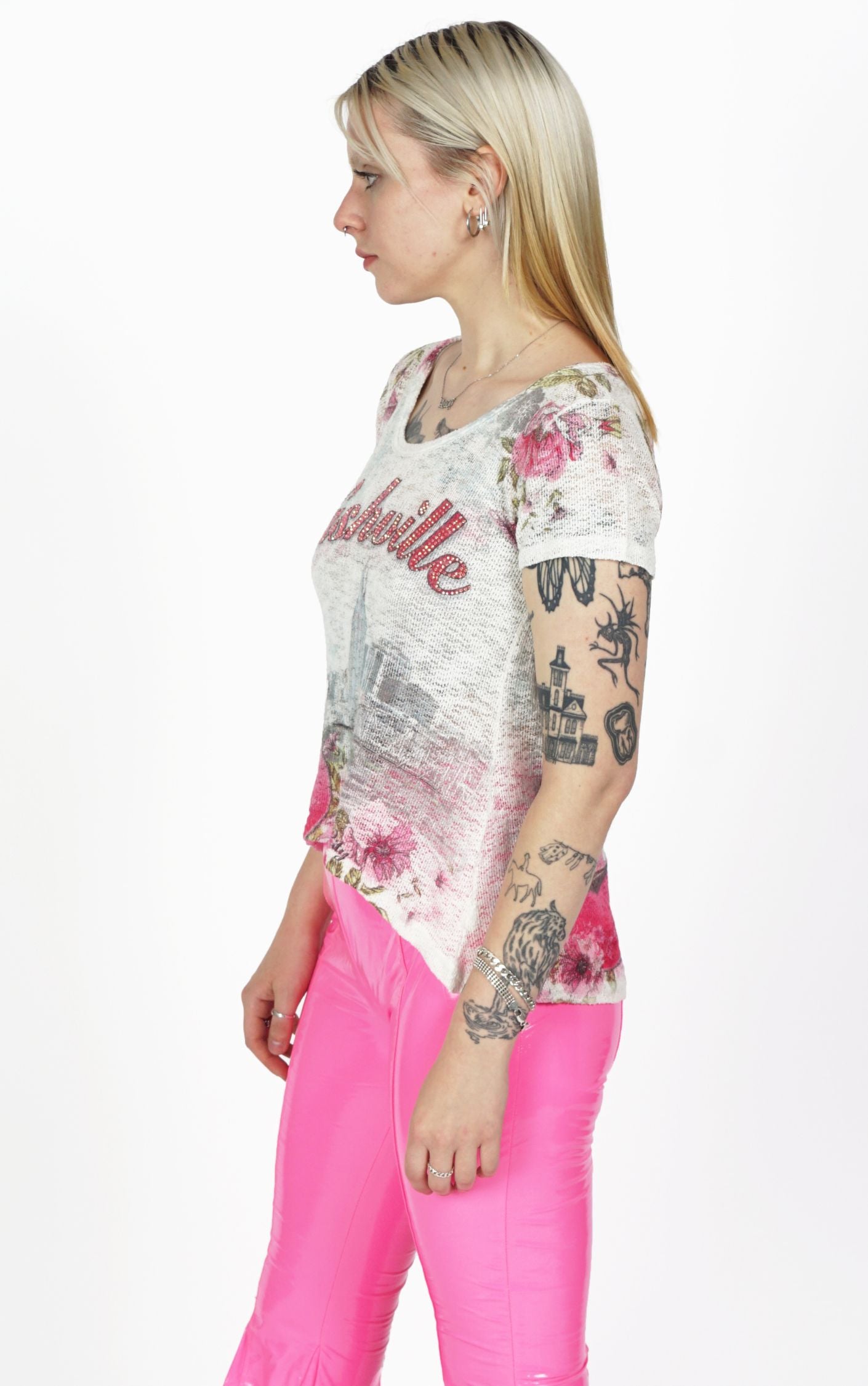 Y2K Nashville Rhinestones Guitar Cute Country Music Top resellum