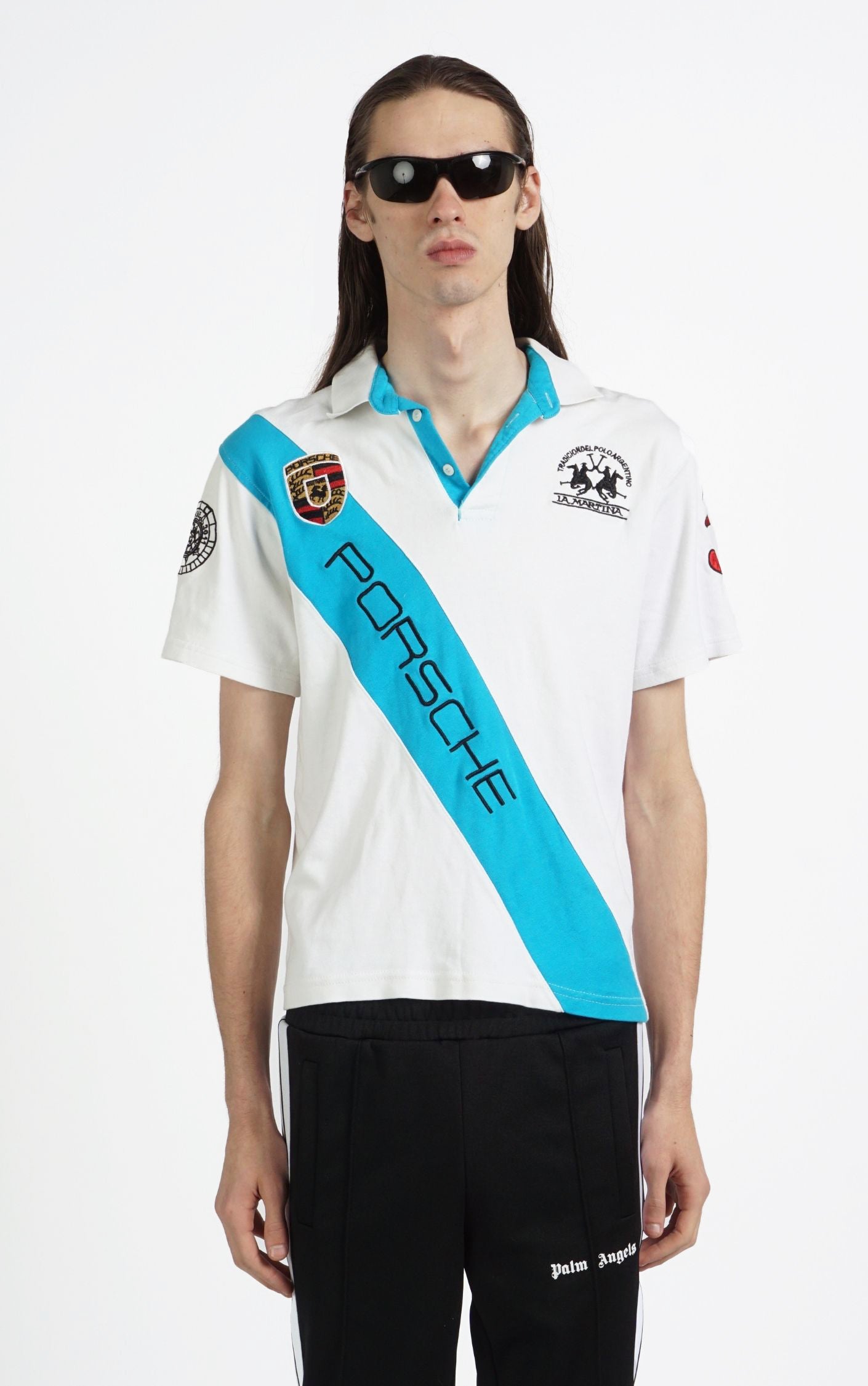 Y2K Porsche Logo Collared Polo T-Shirt resellum