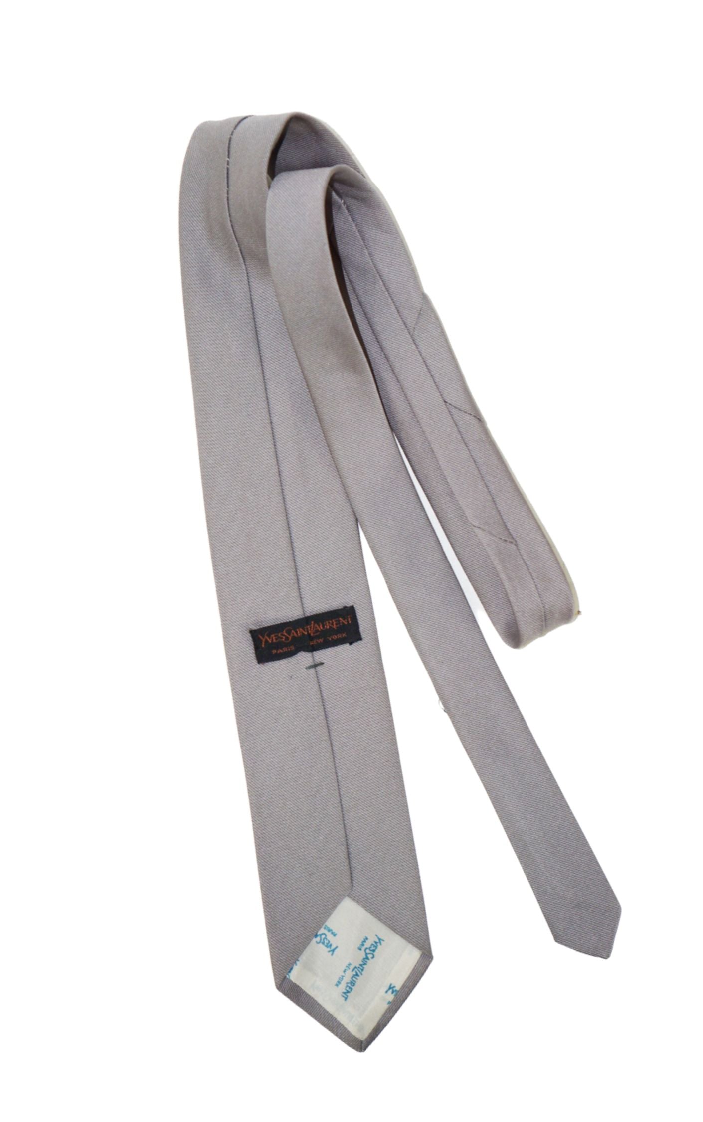 Yves Saint Laurent YSL Vintage Gray Slim Tie resellum