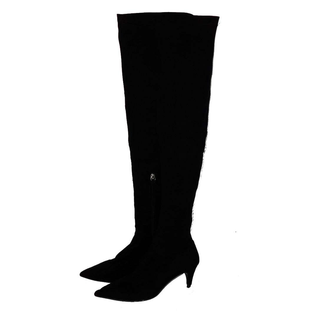 ZARA Black Suede Over The Knee Boots by Click On Trend